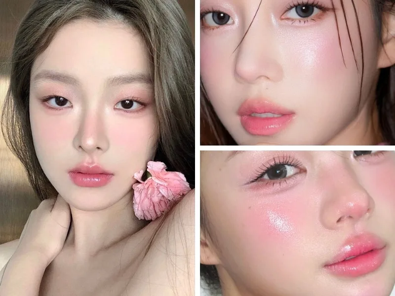Má hồng và son môi hài hòa giúp gương mặt có sức sống mà không bị quá đậm.