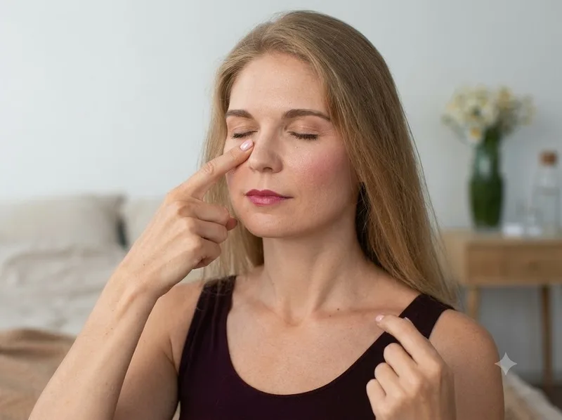 Massage nhẹ quanh mũi giúp thư giãn khi bị nghẹt mũi